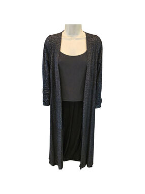 NWT discovery SUPER sparkle duster open cardigan sz S statement silver shiny NEW